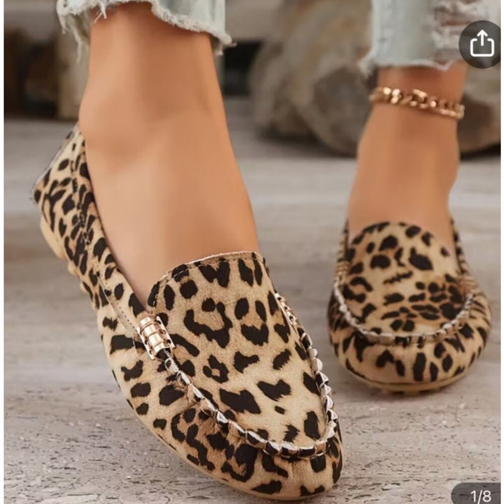 NIB XIUXIAN Leopard Print Casual Canvas Slip-On L… - image 1